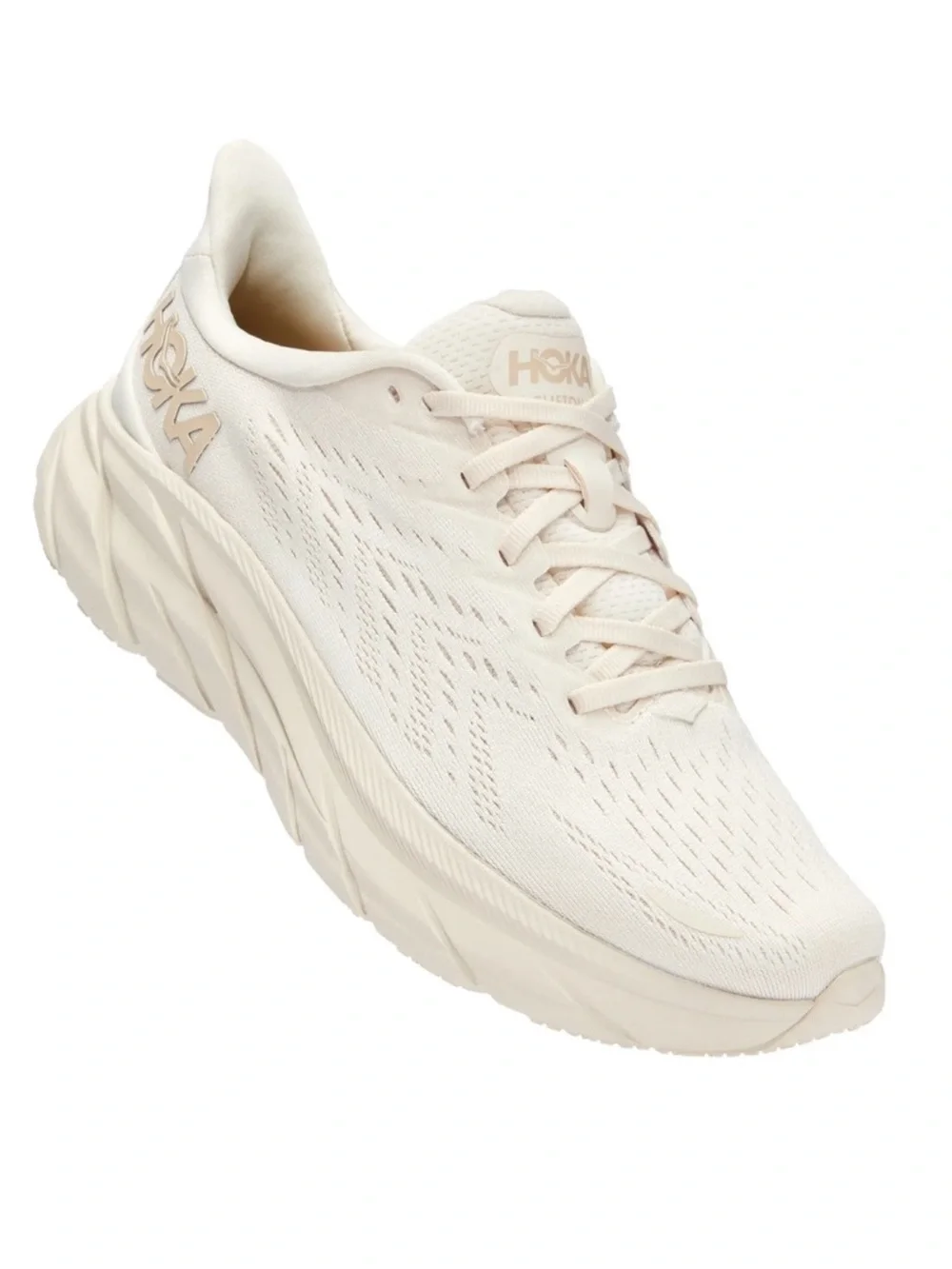 HOKA One One Clifton 8 Running Shoes Eggnog Shifting Sand 8.5 - Picture 4 of 13